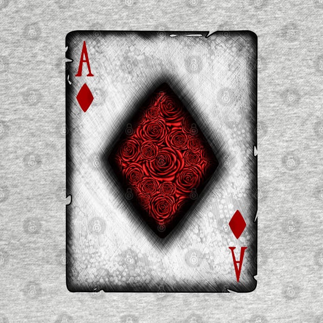 Ace of Diamonds with Roses by DeneboArt